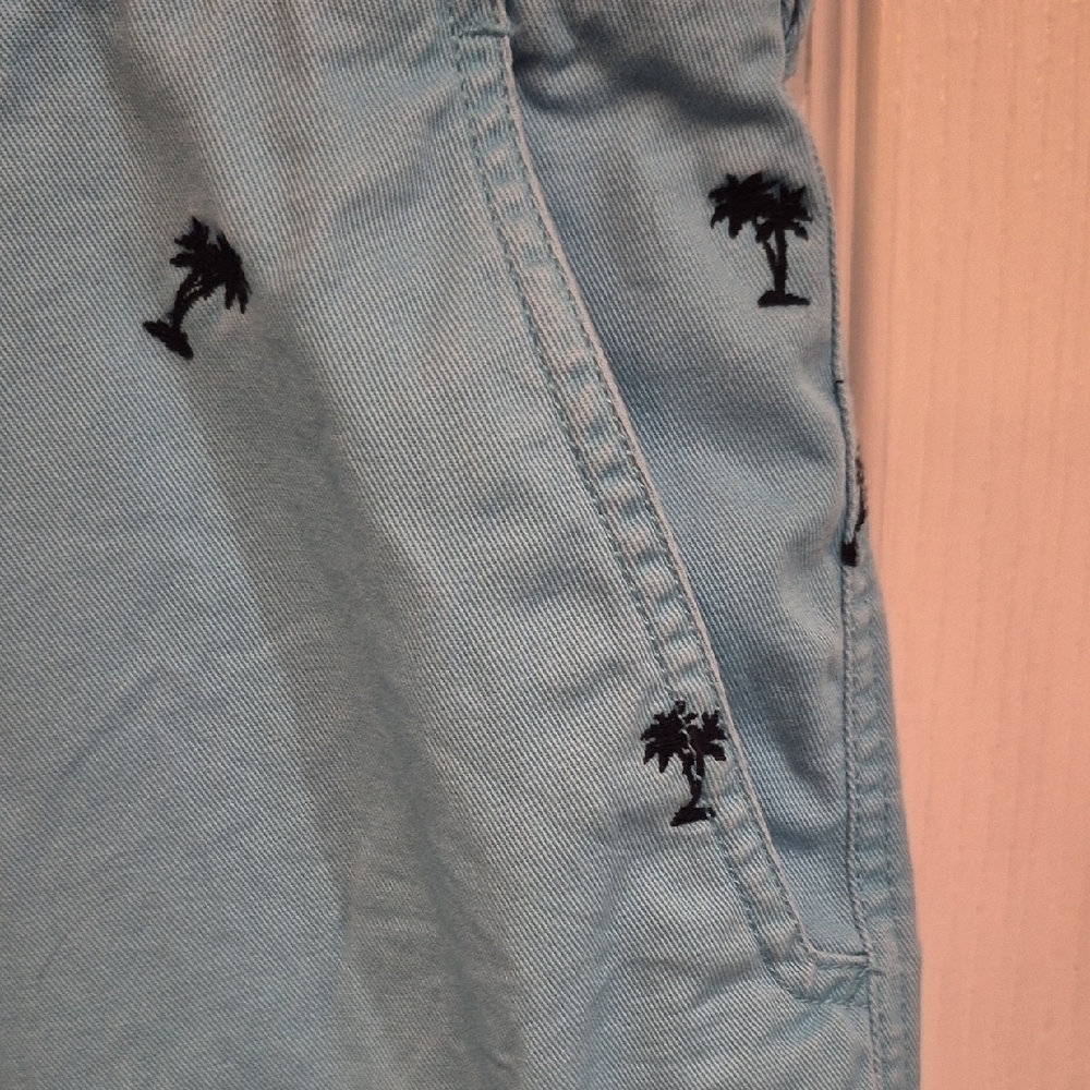 Izod Blue Shorts with Palm Tree Design In Size 38 With 9 Inch Inseam - Picture 2 of 7